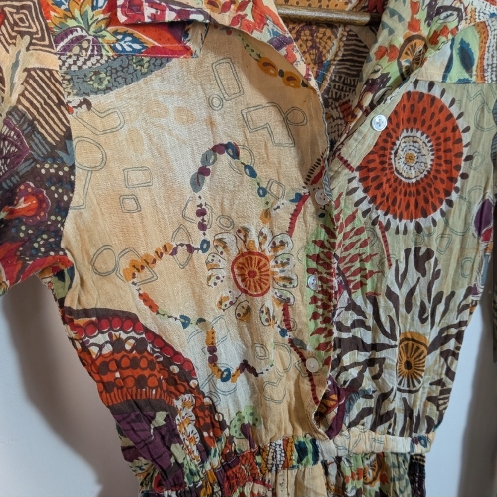 Roberta Freymann Boho Patchwork Dress Small Cottagecore Artsy - Picture 5 of 8